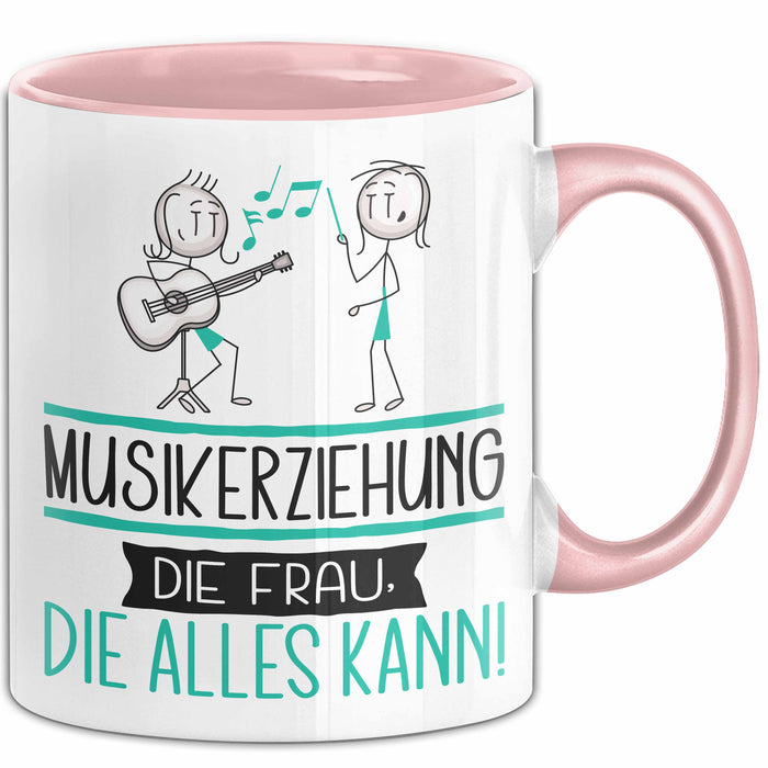 Musikerziehung Geschenk Tasse Becher Die Frau Die Allen Kann Geschenkidee für eine Musikerziehung Lustig Rosa Trendation