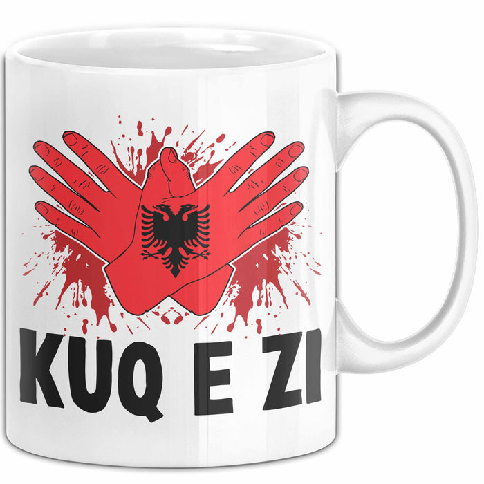 Albanische Flagge Shqip Shqiponja Albanischer Adler Albanien Tasse Geschenkidee Weiß Trendation