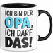 Opa Großvater Tasse Becher Geschenk Lustige Geschenkidee Spruch Ich Bin Der Opa Ich Darf Das Trendation