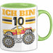 10. Geburtstag Geschenk Tasse Becher Jungs Trucks Geburtstagsgeschenk Ich Bin 10 Grün Trendation