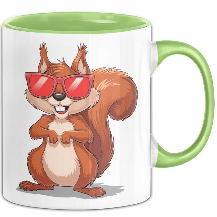 Eichhörnchen Tierliebhaber Sonnenbrille Tasse Geschenk Lustige Geschenkidee Spruch Grün Trendation