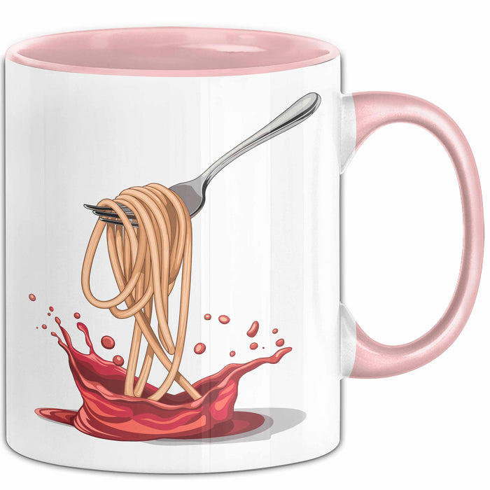 Pasta Fan Tasse Geschenkidee für Italienisches Essen Rosa Trendation
