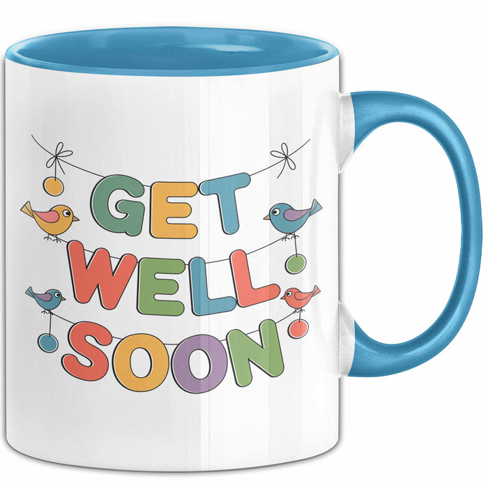 Patienten Kranke Menschen Tasse Geschenk Lustige Geschenkidee Spruch Gute Besserung Blau Trendation