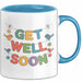 Patienten Kranke Menschen Tasse Geschenk Lustige Geschenkidee Spruch Gute Besserung Blau Trendation