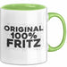 Fritz Tasse Original 100% Fritz Geschenk Grün Trendation