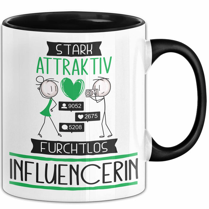 Influencerin Tasse Geschenk Becher Stark Attraktiv Furchtlos Influencerin Lustige Geschenkidee Trendation