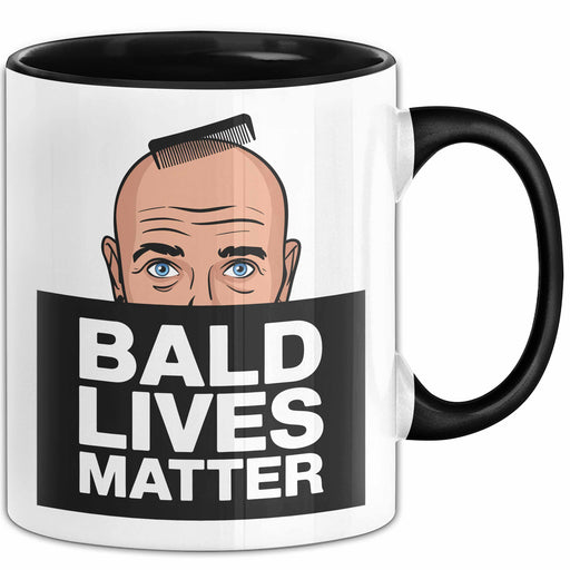 Glatze Tasse Geschenk Bald Lives Matter Geschenkidee Lustig Maenner Schwarz Trendation
