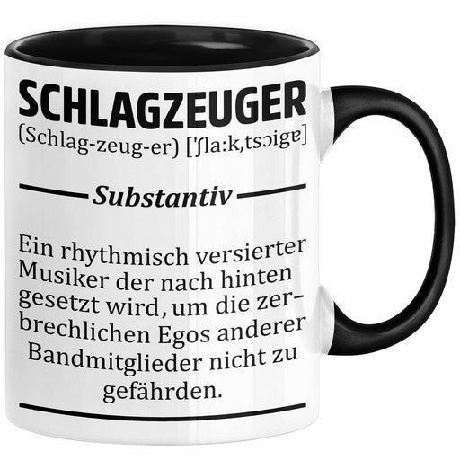 Schlagzeug-Spieler Geschenk Drummer Tasse Geschenkidee Spruch Schlagzeuger Definition Schlagzeuger Schwarz Trendation