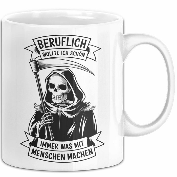 Beruf Tasse Geschenk Beruflich Wollte Ich Was Mit Menschen Machen Geschenkidee Weiß Trendation