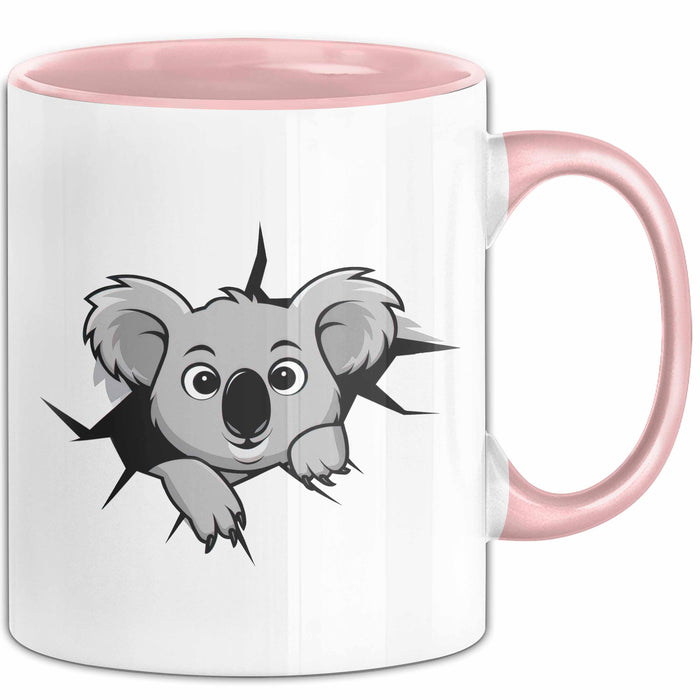 Koala Tierliebhaber Tasse Geschenk Lustige Geschenkidee Spruch Rosa Trendation