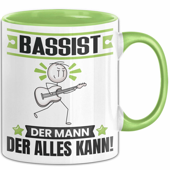 Bassist Tasse Geschenk für Bassist Der Mann Der Alles Kann Geschenkidee zum Geburtstag Grün Trendation