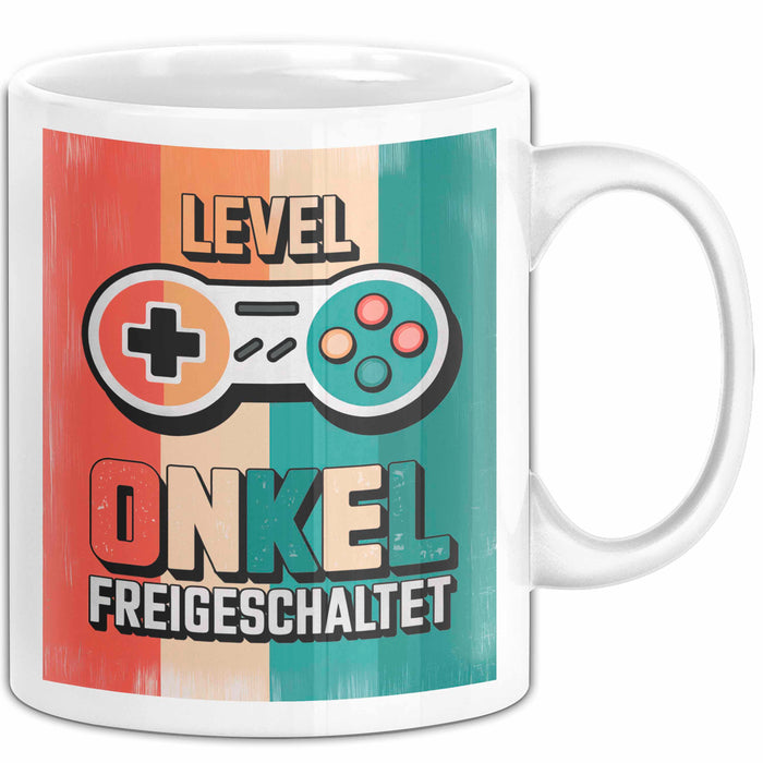 Onkel Gamer Sarkastisch Sarkasmus Tasse Geschenk Lustige Geschenkidee Spruch Level Onkel Freigeschaltet Weiß Trendation