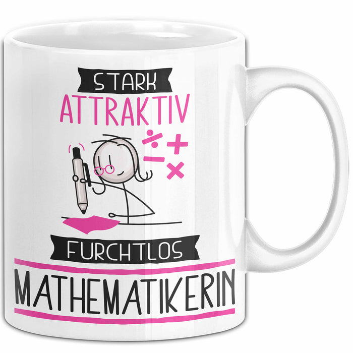 Mathematikerin Tasse Geschenk Becher Stark Attraktiv Furchtlos Mathematikerin Lustige Geschenkidee Weiß Trendation