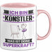 Künstler Tasse Geschenk für Künstler Geburtstag Lustiger Spruch Kaffee-Becher Was Ist Deine Superkraft Rosa Trendation