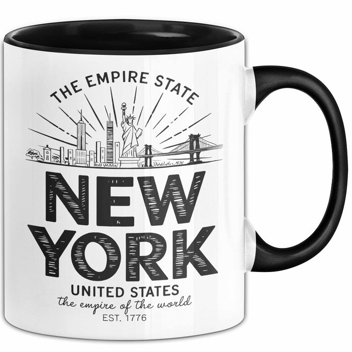 New York City USA Tasse Geschenk Lustige Geschenkidee Spruch Schwarz Trendation
