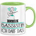 Geschenk für Bassistin Tasse Lustige Geschenkidee Geburtstag Ich Bin Bassistin Ich Darf Das Grün Trendation