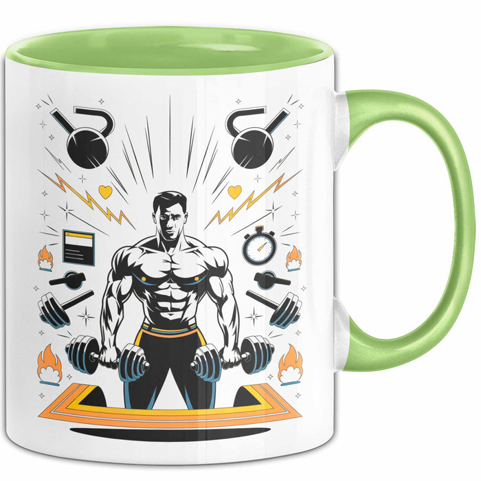 Fitnesstrainer Tasse Geschenk Lustige Geschenkidee Spruch Für Fitness Motivatoren Grün Trendation