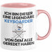 Keyboarder Geschenk Tasse Lustige Geschenkidee Geburtstag für Keyboarder Ich Bin Dieser Legendäre Keyboarder Von Dem Alle Geredet Haben Kaffee-Becher Rosa Trendation