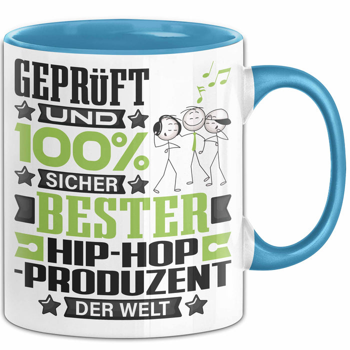 Hip-Hop-Produzent Geschenk Lustiger Spruch für Hip-Hop-Produzent Geschenkidee Bester Hip-Hop-Produzent Der Welt Blau Trendation