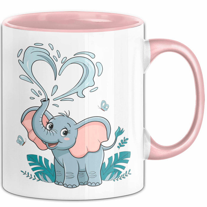 Elefantenliebhaber Tasse Geschenkidee für Wildtier Fans Rosa Trendation