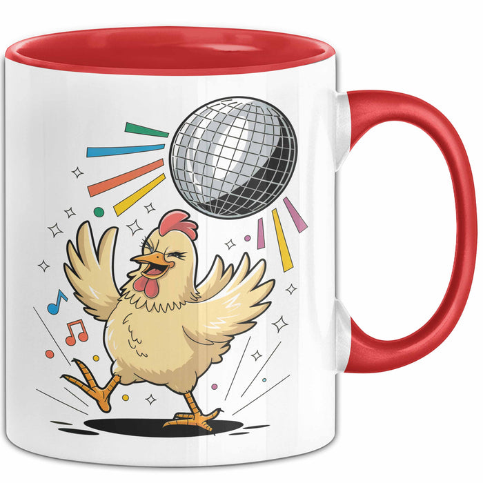 Hühnerliebhaber Tasse Geschenkidee für Geflügel Fans Rot Trendation