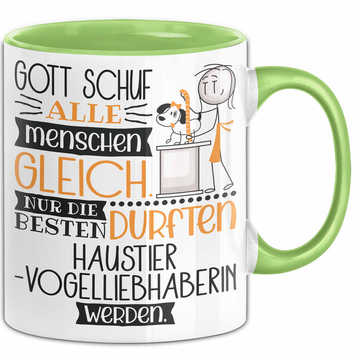 Haustier-Modedesignerin Geschenk Becher Tasse Gott Schuf Alle Menschen Gleich Nur Die Besten Durfeten Haustier-Modedesignerin Werden Geschenkidee Lustig Grün Trendation