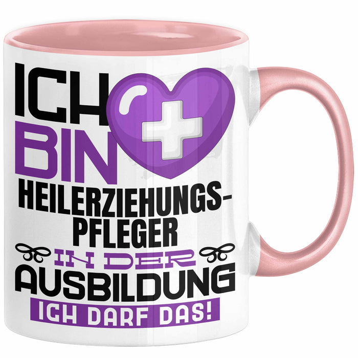 Heilerziehungspfleger Ausbildung Tasse Geschenk Ich Bin Heilerziehungspfleger In Der Ausbildung Ich Darf Das Geschenkidee Spruch Rosa Trendation
