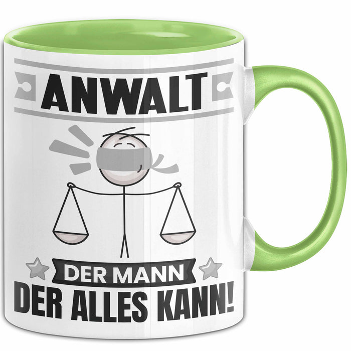 Anwalt Tasse Geschenk für Anwalt Der Mann Der Alles Kann Geschenkidee zum Geburtstag Grün Trendation
