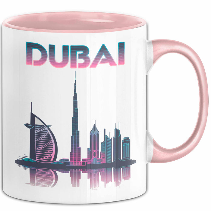 Dubai VAE Tasse Geschenk Lustige Geschenkidee Spruch Rosa Trendation