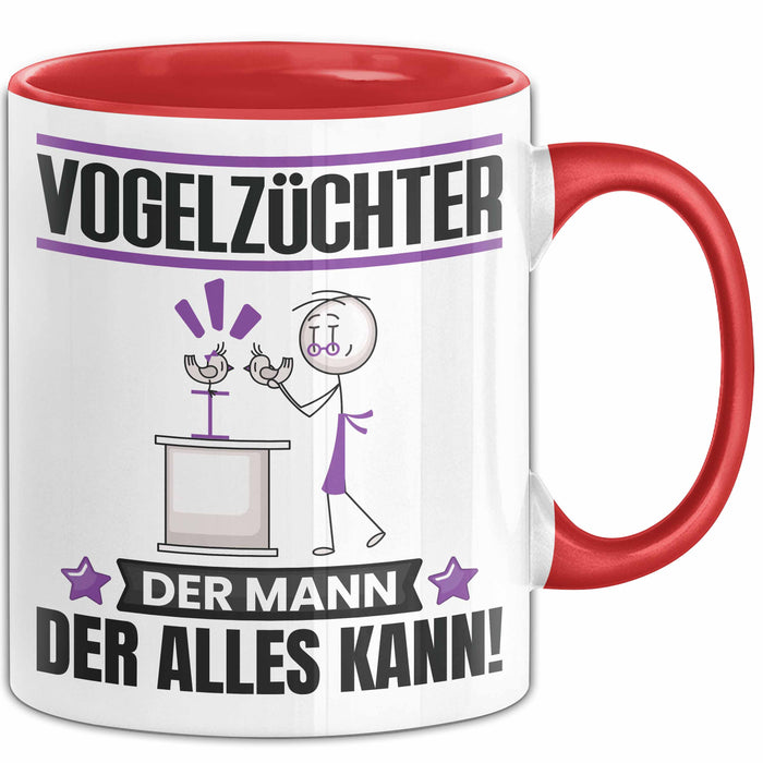 Vogelzüchter Tasse Geschenk für Vogelzüchter Der Mann Der Alles Kann Geschenkidee zum Geburtstag Rot Trendation