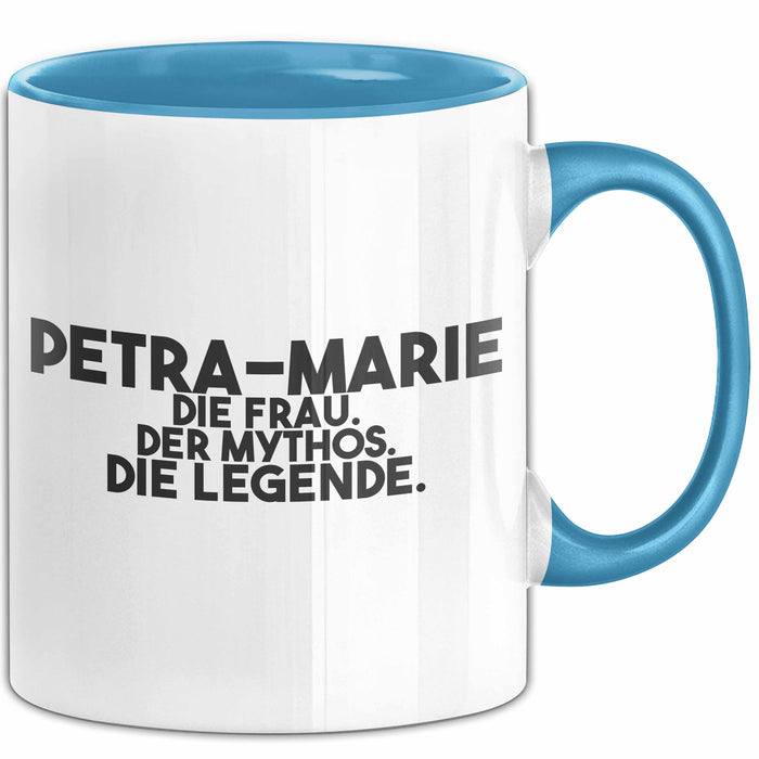 Petra-Marie Tasse Petra-Marie – Die Frau. Der Mythos. Die Legende. Geschenk Blau Trendation