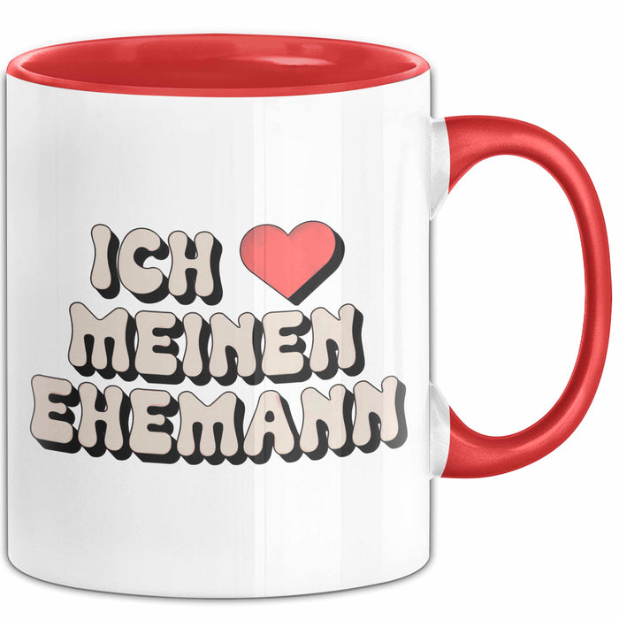 Ehefrau Ehefrauen Verheiratete Frauen Sarkasmus Tasse Becher Geschenk Lustige Geschenkidee Spruch Ich Meinen Ehemann Rot Trendation