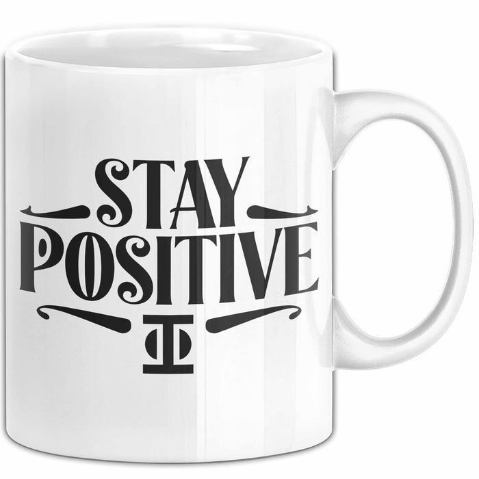 Mathematiklehrer Unterricht Tasse Geschenk Lustige Geschenkidee Spruch Bleib Positiv Weiß Trendation