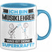 Musiklehrer Tasse Geschenk für Musiklehrer Geburtstag Lustiger Spruch Kaffee-Becher Was Ist Deine Superkraft Blau Trendation