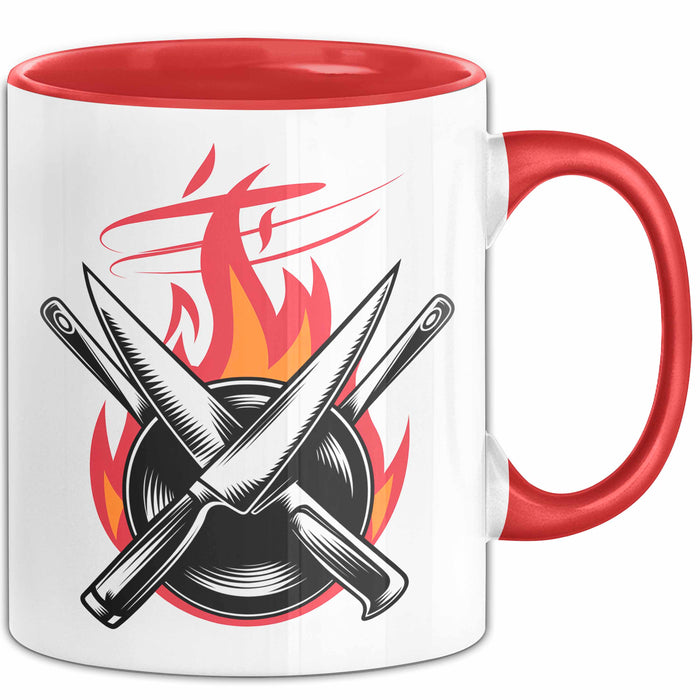 Koch Tasse Geschenkidee Hobbykoch Lustiger Spruch Geschenkidee Lustig Rot Trendation