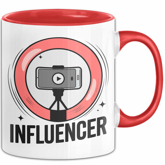 Influencer Tasse Geschenkidee für Content Creator Fans Rot Trendation