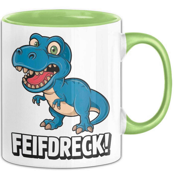 Dinosaurier Tasse Geschenk Lustige Geschenkidee Spruch Feifdreck Grün Trendation