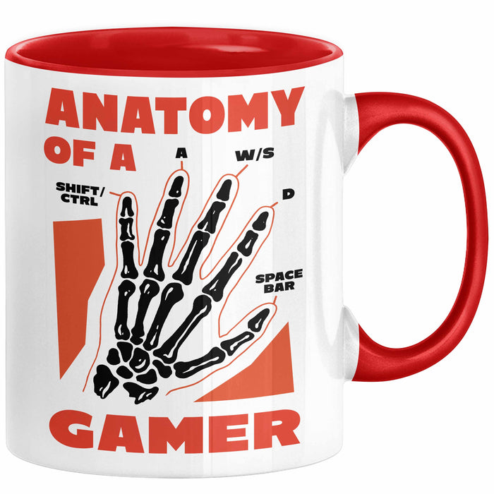Gamer Geschenk Tasse Anatomy Of A Gamer Zocker Lustige Geschenkidee Rot Trendation