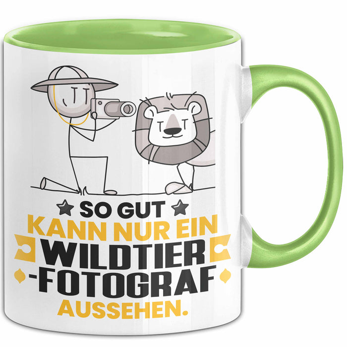 Wildtierfotograf Geschenk Tasse So Gut Kann Nur Ein Wildtierfotograf Aussehen Geschenkidee Kaffee-Becher Grün Trendation