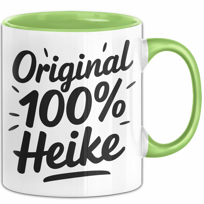 Heike Tasse Geschenk Original 100% Heike Geschenkidee Geburtstag Grün Trendation