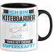 Kiteboarder Tasse Geschenk für Kiteboarder Geburtstag Lustiger Spruch Kaffee-Becher Was Ist Deine Superkraft Schwarz Trendation