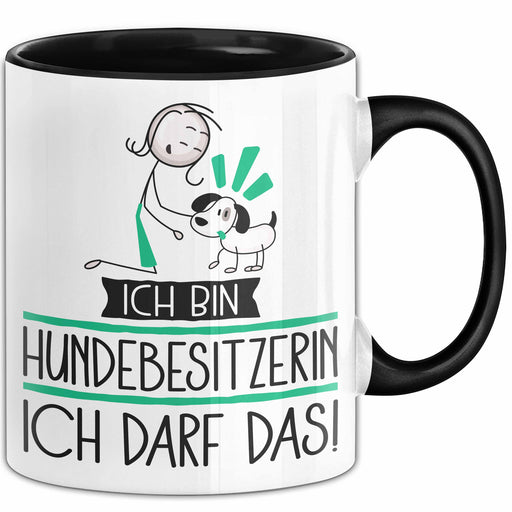 Geschenk für Hundebesitzerin Tasse Lustige Geschenkidee Geburtstag Ich Bin Hundebesitzerin Ich Darf Das Trendation