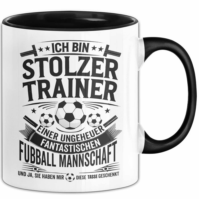 Fußballtrainer Tasse Geschenk Lustige Geschenkidee Spruch Stolzer Trainer Schwarz Trendation
