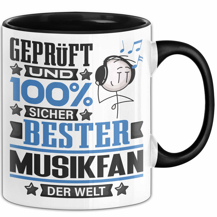 Musikfan Geschenk Lustiger Spruch für Musikfan Geschenkidee Bester Musikfan Der Welt Schwarz Trendation