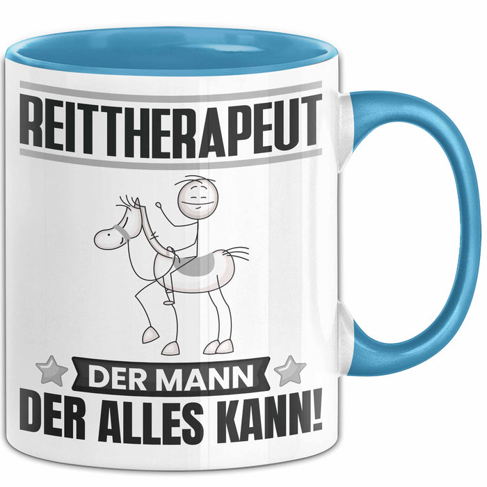 Reittherapeut Tasse Geschenk für Reittherapeut Der Mann Der Alles Kann Geschenkidee zum Geburtstag Blau Trendation