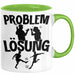 Fußballer Tasse Geschenk für Fußballspieler Männer Geschenkidee Problem und Lösung Fussball Spielen Grün Trendation