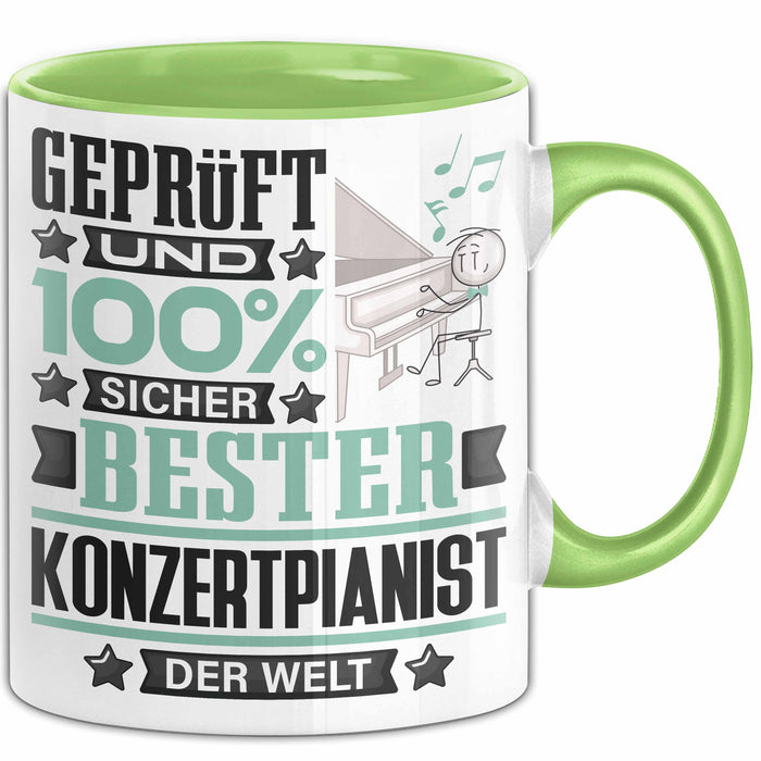 Konzertpianist Geschenk Lustiger Spruch für Konzertpianist Geschenkidee Bester Konzertpianist Der Welt Grün Trendation