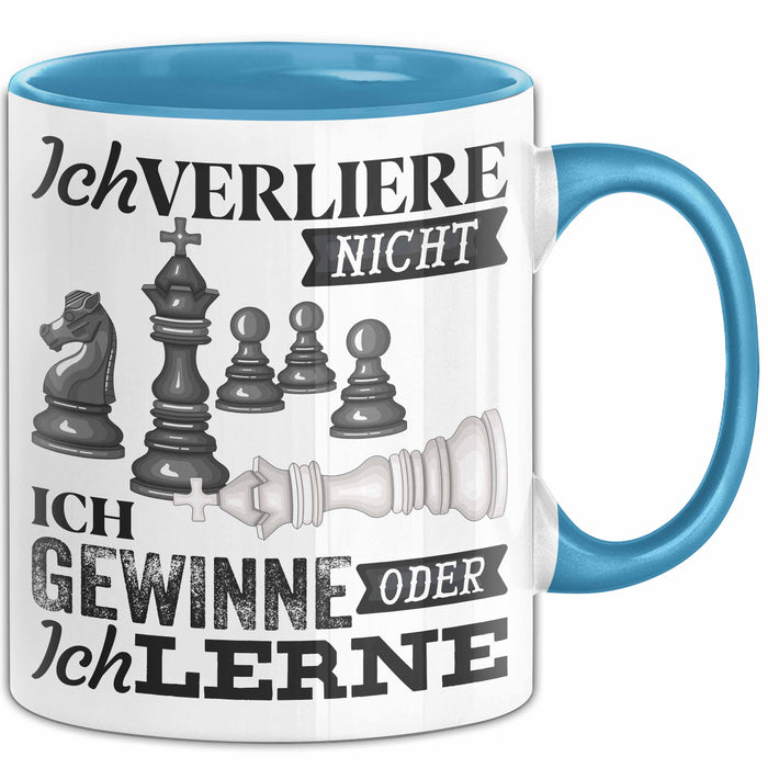 Schach Tasse Geschenk Ich Verliere Nicht Gewinnen Lernen Spruch Geschenkidee Blau Trendation
