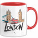 England London Skyline Tasse Geschenk Lustige Geschenkidee Spruch Rot Trendation