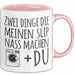Valentinstag Beziehung Tasse Geschenk Lustige Geschenkidee 2 Dinge Die Meinen Nass Machen Rosa Trendation